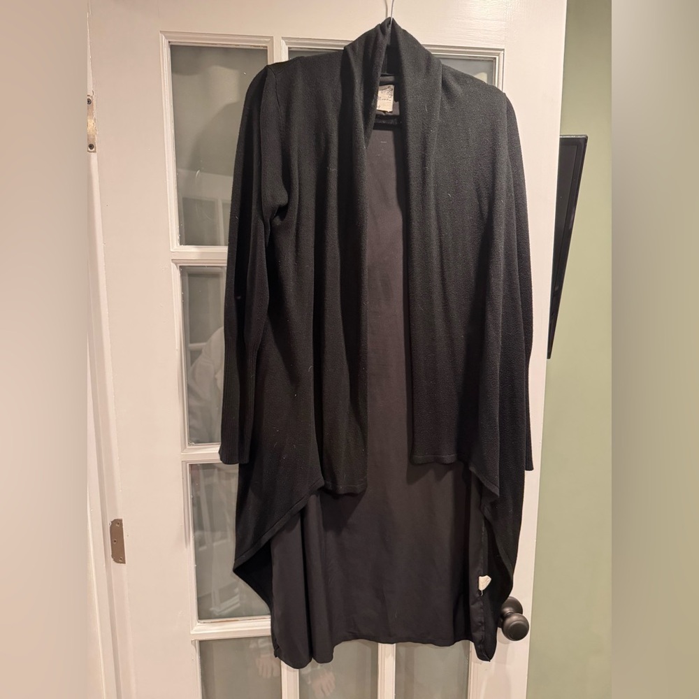 M. Rena Black High-Low Cardigan - One Size